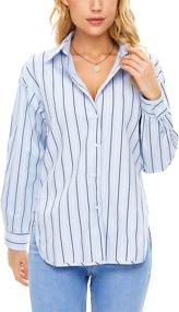 img 4 attached to Mliyasan Womens Striped Collared Blouses Outdoor Recreation