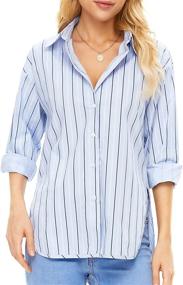 img 2 attached to Mliyasan Womens Striped Collared Blouses Outdoor Recreation