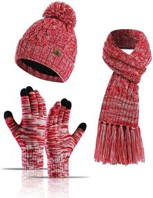 img 3 attached to Beanie Touchscreen Gloves Knitted Fashion