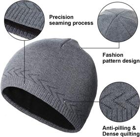 img 3 attached to 🧢 OMECHY Men's Winter Warm Knit Hats - Plain Skull Beanie with Cuff - Toboggan Cap