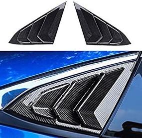 img 3 attached to XHQ For Honda Civic 10Th Gen Sedan Rear Window Louver Shutter Cover Trim Fit Civic 2016-2021 Sedan Car Side Window Louvers Air Vent Scoop Shades Cover Accessories Decoration(Carbon Fibre)