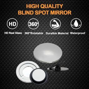 img 2 attached to 🔍 High Definition Glass Blind Spot Mirrors, Slim Frameless Round Shape, 360°Rotate Wide Angle Rear View Mirror, Adjustable 30°Sway, Stick On Pack of 2 Mirrors