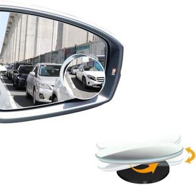 img 4 attached to 🔍 High Definition Glass Blind Spot Mirrors, Slim Frameless Round Shape, 360°Rotate Wide Angle Rear View Mirror, Adjustable 30°Sway, Stick On Pack of 2 Mirrors