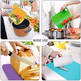 img 2 attached to 🔪 Bedoo Set of 6 Flexible Plastic Cutting Boards - Dishwasher Safe, Thick Chopping Mats with Color Icons for Kitchen