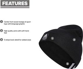 img 3 attached to adidas Men's Amplifier Fold Beanie: 🧢 Stay Warm and Stylish during Cold Weather