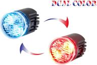 unicorn lighting ec01 hideaway warning emergency strobe light surface mount [sae class 1] [dual color] [ip68] for police and tow truck construction vehicle blue red logo