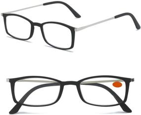 img 1 attached to Ultra-thin Anti-Blue Reading Glasses with Anti-Glare Coating (Black, 1.50)