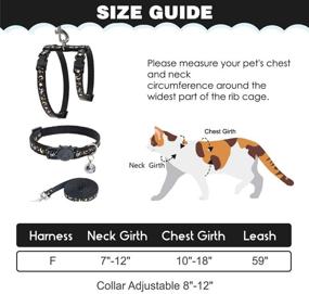 img 3 attached to 🐾 Adjustable H-shaped Cat Harness Set - Escape Proof Cat Harness with Leash and Collar, Featuring Star and Moon Pattern and Glow in The Dark Design, Perfect for Outdoor Walking of Kitties