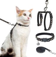 🐾 adjustable h-shaped cat harness set - escape proof cat harness with leash and collar, featuring star and moon pattern and glow in the dark design, perfect for outdoor walking of kitties logo