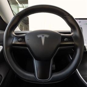 img 4 attached to Виниловая пленка рулевого колеса EV Armor Tesla Model 3 / Model Y — Satin Black