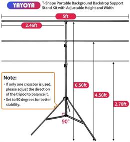 img 3 attached to YAYOYA 5x6.5ft Green Screen Backdrop Kit with Stand - Photography Background Stand with Chromakey Green Screen Background, 5 Backdrop Clamps, Ideal for Photoshoots, Televison, Online Meetings, Zoom