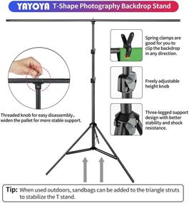 img 2 attached to YAYOYA 5x6.5ft Green Screen Backdrop Kit with Stand - Photography Background Stand with Chromakey Green Screen Background, 5 Backdrop Clamps, Ideal for Photoshoots, Televison, Online Meetings, Zoom