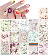 🌈 16 large sheets nail stickers: self-adhesive nail decals for women, kids, teens & little girls – nail art decoration with flowers, butterflies, plants, leaves, fruits, rainbow, animals & more logo