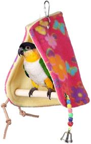 img 4 attached to 🐦 SUPERBIRD Creations SB474 Sheltering Peekaboo Perch Tent - Colorful Beads & Bell - Small to Medium Size - 12” x 5” x 6.5”