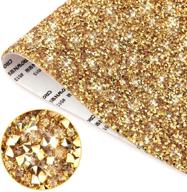 🚗 diy self-adhesive car decoration sticker - bling crystal resin rhinestones with glittery sparkle - car phone case, glass, shoes, clothing decorations (15.74 x 9.45 inch, gold) logo