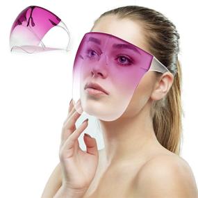 img 3 attached to Transparent Full Face Shield with Glasses for Anti-Fog Protection - Clear See-Through Face Mask