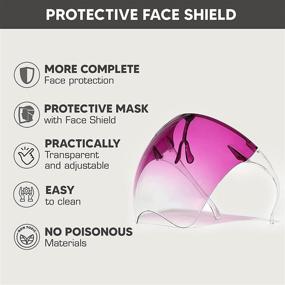 img 2 attached to Transparent Full Face Shield with Glasses for Anti-Fog Protection - Clear See-Through Face Mask