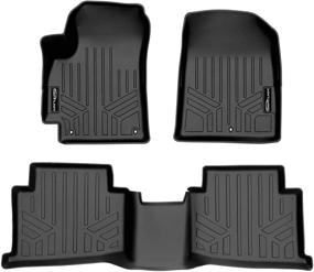 img 4 attached to 🚗 Custom Fit SmartLiner All Weather Floor Mats Set - Black, 2 Row Liner for 2021 Kia Seltos