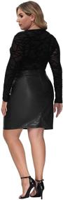 img 2 attached to 👗 Hanna Nikole Women's Plus Size Knee Length High Waisted Faux Leather Pencil Skirt with Zipper - Trendy Style for All Occasions!