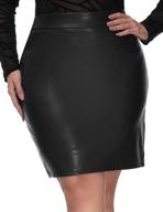 👗 hanna nikole women's plus size knee length high waisted faux leather pencil skirt with zipper - trendy style for all occasions! logo