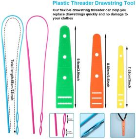 img 2 attached to Complete 14-Piece Set for Easy Drawstring Threading: Includes 4 Flexible Plastic Drawstring Threaders, 2 Stainless Steel Sewing Loop Turner Hooks, 4 Metal Tweezers, 1 Convenient Bag, and 3 Flat Plastic Threaders