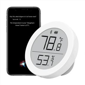 img 4 attached to 🌡️ QingPing Bluetooth Thermo-Hygrometer H Version - Ultra-Low Power Consumption, Ultra-Wide Viewing Angle, Electronic Ink Screen, Siri HomeKit Compatible