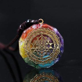 img 1 attached to 🌌 Sacred Geometry Orgonite Necklace with Luminous Sri Yantra Pendant - Enhance Chakra Energy and Meditation Experience with this Exquisite Meditation Jewelry