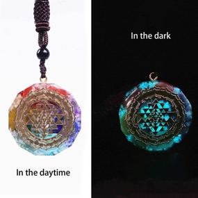 img 2 attached to 🌌 Sacred Geometry Orgonite Necklace with Luminous Sri Yantra Pendant - Enhance Chakra Energy and Meditation Experience with this Exquisite Meditation Jewelry