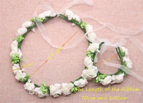 img 1 attached to Kercisbeauty Pink Floral Wreath Crown: Perfect Wedding Accessory for Flower Girls, Brides, and Prom Queens