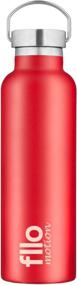 img 4 attached to 🔴 FLLOMOTION 24oz Vacuum Insulated Water Bottle - Wide Mouth, Leak Proof Lid - Keep Drink Hot and Cold - Reusable Stainless Steel, Sweat Proof Thermal Flask - Black... (Red)