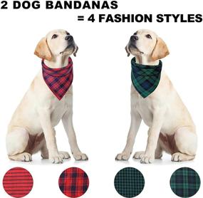 img 3 attached to 🐶 Washable Dog Bandanas – Reversible Plaid Kerchief Scarf for Dogs - 2 Pack – Adjustable Accessories for Pets – Ideal Gift for Birthdays and Holidays (Birthday/Halloween/Christmas)