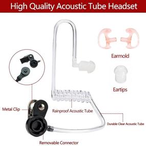 img 3 attached to ABBREE Air Acoustic Tube Earpiece 2-Pin Detachable Two Way Radio Headset (Includes Earmolds And Earbud) Compatible With Ham Radio (Baofeng UV5R UV-82 BF-888S BF-F8HP Series)(2Pack)