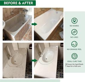 img 2 attached to 🛀 NADAMOO DIY Tub and Tile Refinishing Kit - Repair, Restore, and Transform Your Sink and Bathtub - Porcelain Enamel, Acrylic, and Fiberglass - Semi-matte White Coating - Easy Pour-on Application - 1kg (Covers 8-10 sq.ft)