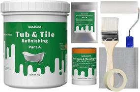 img 4 attached to 🛀 NADAMOO DIY Tub and Tile Refinishing Kit - Repair, Restore, and Transform Your Sink and Bathtub - Porcelain Enamel, Acrylic, and Fiberglass - Semi-matte White Coating - Easy Pour-on Application - 1kg (Covers 8-10 sq.ft)