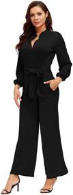 img 2 attached to 👗 Ophestin Womens Sleeve Jumpsuit Rompers: Fashionable Women's Clothing