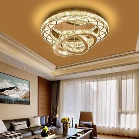 img 1 attached to 💎 LITFAD Intriguing Multi Ring Crystal Ceiling Light: Modern Luxury Chandelier Lamp