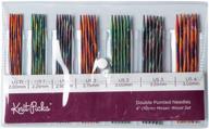 knit picks double pointed wood knitting needles set: mosaic pattern, 4-inch size logo