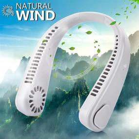 img 2 attached to BBX Lephsnt Portable Neck Fan - Bladeless & Rechargeable - Personal Hanging Neck Fan - Wearable & Leafless Design - Headphone Style - USB Powered Fan - 3 Speeds (White)