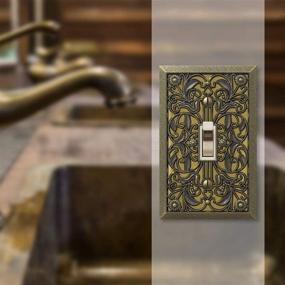 img 2 attached to Amerelle 65TAB Filigree Wallplate: Enhance Your Space with 1 Toggle Cast Metal Antique Brass Design - 1-Pack