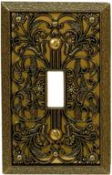 amerelle 65tab filigree wallplate: enhance your space with 1 toggle cast metal antique brass design - 1-pack logo