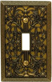 img 4 attached to Amerelle 65TAB Filigree Wallplate: Enhance Your Space with 1 Toggle Cast Metal Antique Brass Design - 1-Pack