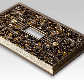 img 3 attached to Amerelle 65TAB Filigree Wallplate: Enhance Your Space with 1 Toggle Cast Metal Antique Brass Design - 1-Pack