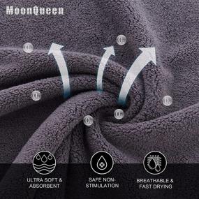 img 3 attached to 🌙 MOONQUEEN Ultra Soft Premium Washcloths - 12x12 inches - 24 Pack - Quick Drying & Highly Absorbent Coral Velvet Towels - Bath, Spa, Facial & Fingertip Towels - Grey (Buy Now!)
