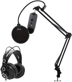 img 4 attached to Optimized: Yeti Slate USB Microphone Bundle with Knox Studio Stand, Professional Studio Headphones, and Pop Filter - Blue Microphones (4 Items)