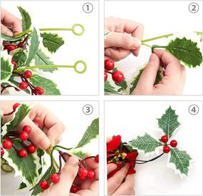 img 2 attached to 🎄 joyhalo 5.9ft Christmas Holly Berry Garland: Perfect Indoor/Outdoor Decoration for Winter Xmas Holiday & New Year