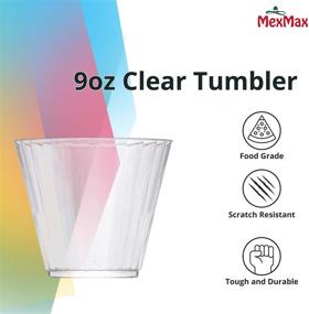 img 2 attached to 🥤 CHAMPS Clear Tumbler 9oz - Disposable & Reusable Party Cups (96 Count)