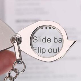 img 1 attached to maxgoods 8X Mini Portable Folding Metal Magnifier Loupe Keychain: A Handy Key Ring Magnifying Eye Glass Lens