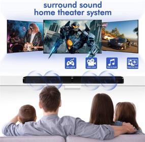 img 2 attached to 🔊 37-Inch Soundbar for TV, Bluetooth Speaker with Surround Sound Home Theater System, Perfect for PC/Desktop/Projector, 4 Driver Speakers, Remote Control, Optical/AUX/USB/SD/RCA Connection