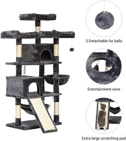 img 1 attached to 🐱 63'' Hey-Brother Multi-Level Cat Tree: King Cat Condo with Cozy Perches, Stable Cat Tower Pet Play House