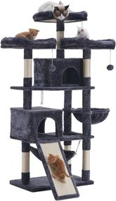 img 4 attached to 🐱 63'' Hey-Brother Multi-Level Cat Tree: King Cat Condo with Cozy Perches, Stable Cat Tower Pet Play House